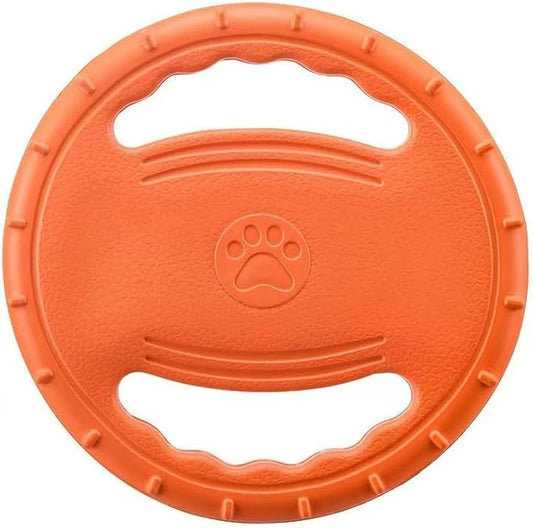 Soft Dog Flying Disc Beach Toy, Float Outdoor Puppy Flyer Pull Loop Toy Water Swimming Pool Lawn Yard Animal Activity Training Sports Gift- Upgrade Interactive & Fun Training Dogs Steering Wheel