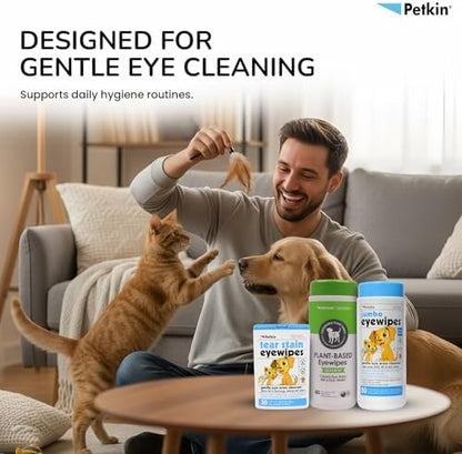 Petkin Jumbo Pet Eye Wipes, 80 Extra Moist Wipes - Gentle Eye Cleansing Wipes Remove Dirt, Discharge, & Tear Stains - Safe, Convenient, & Easy to Use Pet Wipes for Dogs, Cats, Puppies & Kittens - Image 6