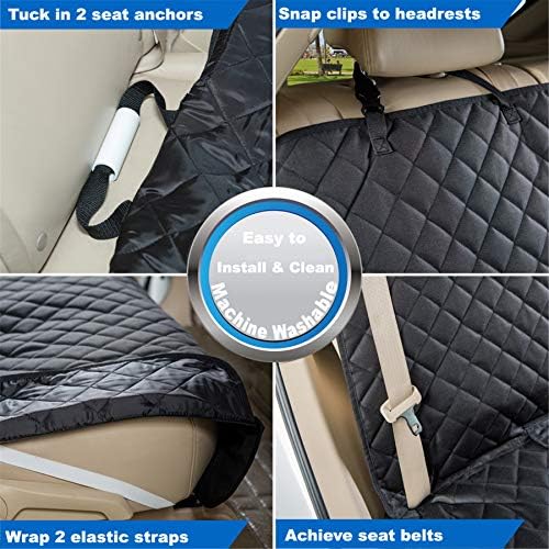 VIEWPETS Bench Car Seat Cover Protector, Waterproof Heavy-Duty, Black - Image 6
