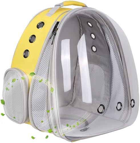 Front Extension Large Cat Backpack Carrier, Fit up to 20 lbs, Space Capsule Astronaut Bubble Window Pet Backpack to Transport Carry Large Cat and Small Puppy by halinfer