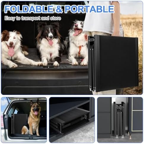 Gadpiparty Dog Car Ramp for Large Dogs 70.86in Folding Pet Ramp with Non-Slip Surface Portable Vehicle Ladder for Cars Suvs and Trucks Easy Setup for Short-Legged Elderly or Injured Dogs - Image 5