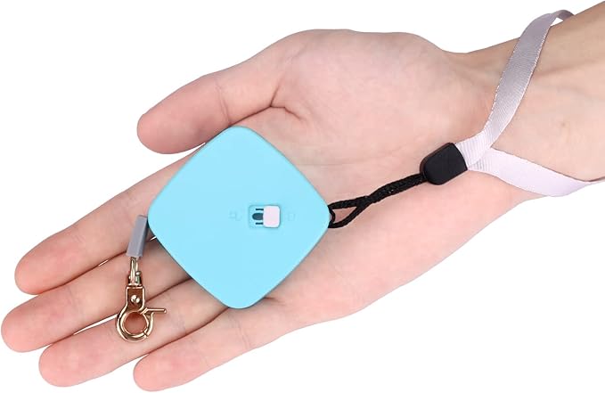 Retractable Dog Leash for Small Dogs Cats up to 11lbs with 6.5ft Anti-Pull Strong Nylon Tape, Hands Free, Mini and Portable Walking Leash with Wrist Strap, One-Hand Brake, Blue Square