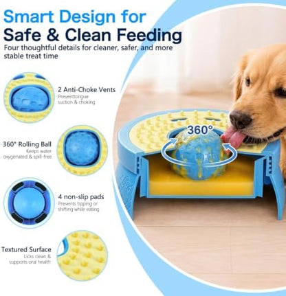 9oz Dog Lick Bowl with Rolling Ball, Twist-Lockable Dog Enrichment Toys - Image 4