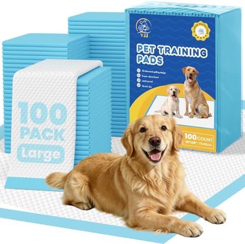 VJJ Puppy Pads 100 Count 30"x26", Great Value Potty Pads for Dogs XL, Large Pee Pads Piddle Pads for Pet Training, Leak-Proof Dog Pee Pads for Doggy Daily Use by vjj