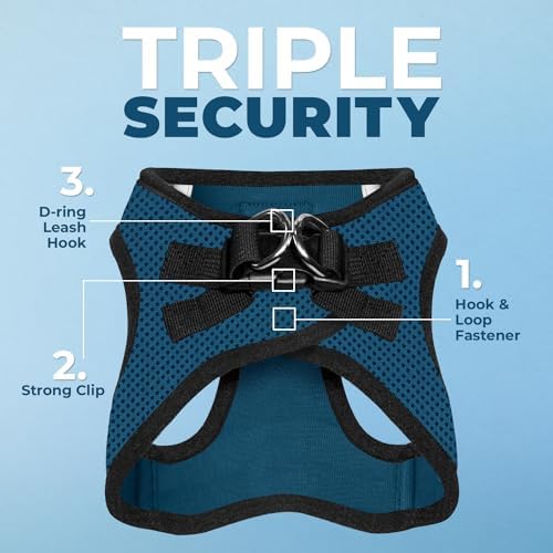 Voyager Step-in Air Dog Vest Harness - Blue/Black Trim, Medium - Image 2