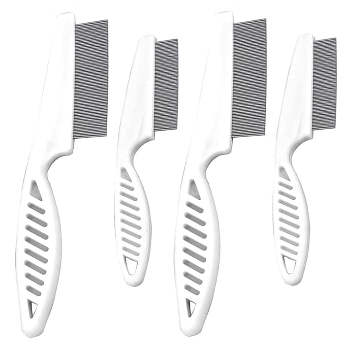 Multifunctional Pet Hair Comb, 2023 New Magic Pet Comb Dog Combs for Grooming, Stain Tear Removal Comb Stainless Steel Fine-Tooth Grooming Massage Comb for Dog Cat (2 Pair, White)