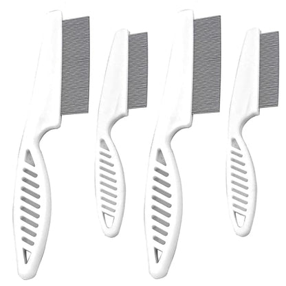 Multifunctional Pet Hair Comb, 2023 New Magic Pet Comb Dog Combs for Grooming, Stain Tear Removal Comb Stainless Steel Fine-Tooth Grooming Massage Comb for Dog Cat (2 Pair, White)
