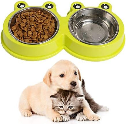 Stainless Steel Dog Cat Food and Water Bowls, Non-Slip Double Pet Feeder - Image 6