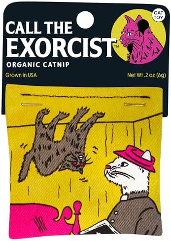 Blue Q Catnip - Cute Cat Toys for Biting w/Funny Graphics - The Exorcist by BlueQ