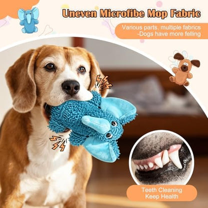 Dog Toys Puppy Toys Cute Squeaky Dog Toy, Shaking Squeaky - Stuffed Plush Animal to Keep Them Busy for Small Medium Large Dogs for Birthday Gift (Blue Elephant) - Image 5