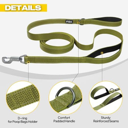 Fida 10 FT Heavy Duty Dog Leash, Dual Padded Handles for Medium Large Dogs - Image 6