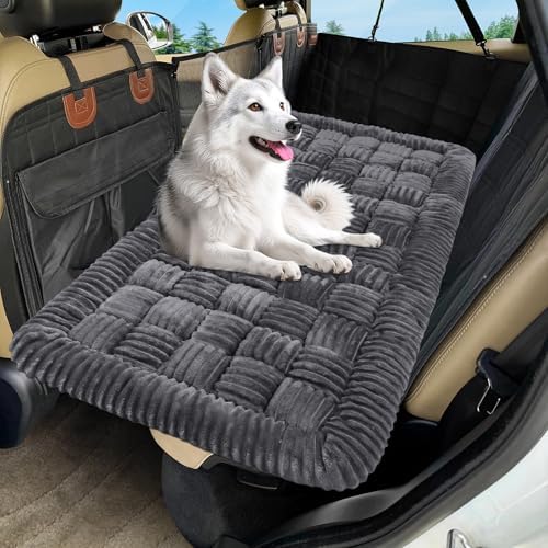 Dog Car Bed Mat Non-Slip Backseat Extender Dog Bed 56x28.7 Gray by Loiion