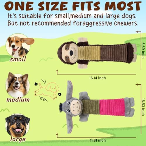 No Stuffing 2 Pack Dog Squeaky Toys, Chew with Crinkle to Large Puppy - Image 4