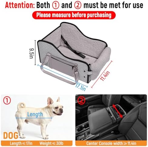 TKYZ Center Console Dog Car Seat for Small Dogs,Fit for Full Size Truck - Image 3