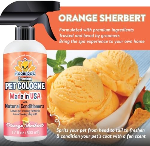 Bodhi Dog Natural Dog Cologne (Orange Sherbert) - Premium Scented Deodorizing Pet Perfume w/Conditioner for Dogs & Cats - Keeps Pets Fresh & Clean - Gentle and Safe Formula, Made in USA (17 Fl Oz) - Image 4