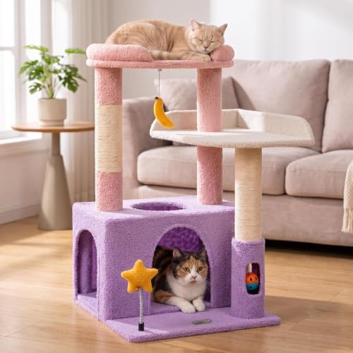 Small Cat Tree, Compact 30" Cat Tower for Indoor Kittens by Purrlato