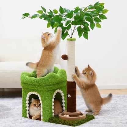 Woochpet Small Cat Tower with Cat Scratching Post,Short Cat Tree for Kitten by WOOCHPET
