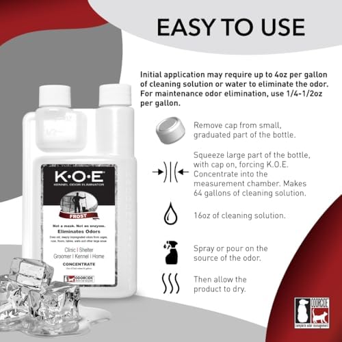 Odorcide K.O.E Kennel Odor Eliminator Concentrate – For Cages, Runs & More – For Home & Kennel w/Safe, Non-Enzymatic Formula - Frost Scent -16 oz - Image 2