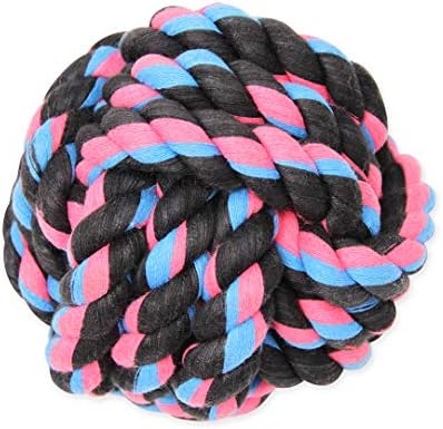 Mammoth Flossy Chews Monkey Fist Ball, Premium Cotton-Poly Rope Ball Dog Toy for Small to Medium Dogs, Large 4.75", Assorted Colors by MammothPetProducts