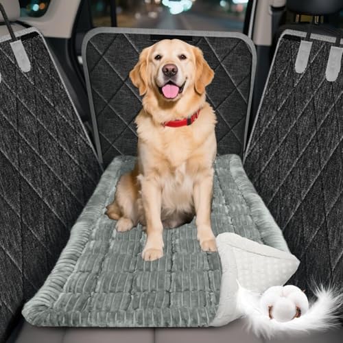 Thickened Dog Bed for Car Back Seat, Upgraded Bottom Non-Slip, Fits Hard Bottom car seat Cover for Dogs, Premium Dog Car Seat Cover by Cyhczx