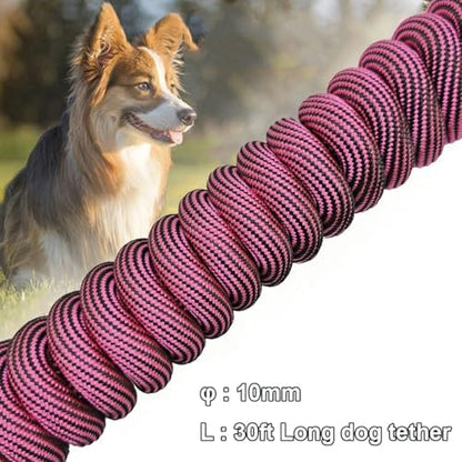 BTINESFUL 12/20/30/50/75ft Dog Tie Out Long Tether Rope Dog Lead for Yard - Image 3