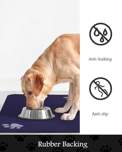 Pet Feeding Mat-Absorbent Dog Mat for Food and Water Bowl-No Stains Quick Dry Dog Water Dispenser Mat