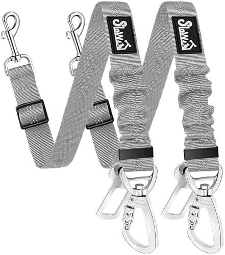 SlowTon Dog Seatbelt, 2 Pack Adjustable Heavy Duty Dog Safety Seat Belt by SlowTon