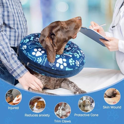 SCENEREAL Dog Cone Alternative After Surgery, Inflatable Soft Donut Collar - Image 3