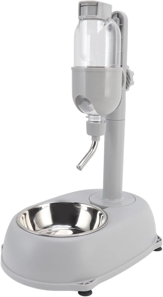 Dog Water Dispenser, Height Adjustable Pet Food Feeder Automatic Water Bottle Dispenser Standing Feeding Bowl for Cats Puppy Pets
