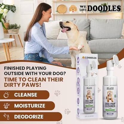 Dog Paw Cleaner, No-Rinse, 3-in-1 Silicone Bristle Brush, Lavender, 5 oz - Image 4