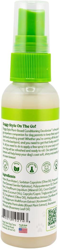 Dog Deodorizing Spray – Conditioning Dog Spray with Natural Rosemary Extract, Plant-Based Odor Neutralizer for Dogs, Hypoallergenic Coat Refresher for Puppies & Sensitive Skin