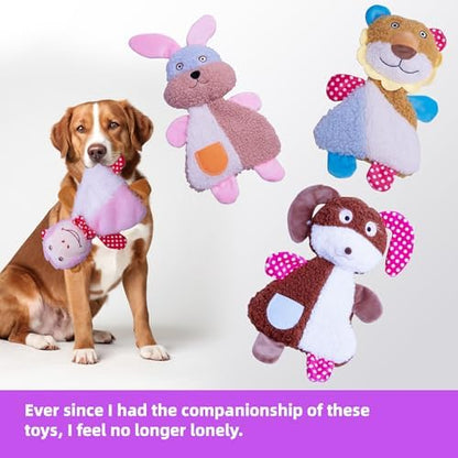Big 5 Pack Dog Squeaky Toy for Keep Them Busy,Multipack Stuffed Crinkle Puppy Dog Toys Bundle,Chewing Dog Toys for Teething,Suitable for Small,Medium,and Large Dogs Breed - Image 4