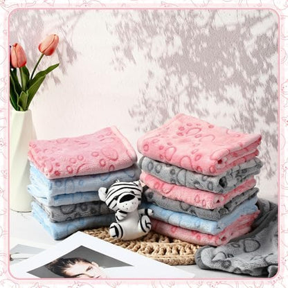 Tegeme 12 Pcs Puppy Blanket for Cat, 23 x 16 Inch, Dark Gray, Multicolor - Image 4