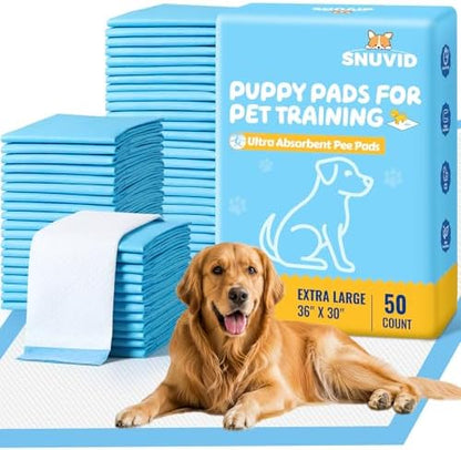 50 Pack 30"x36" Extra Large Dog Pee Pads - Super Absorbent & Leak-Proof Disposable Puppy Training Pads | X-Large Quick-Dry 5-Layer Protection Piddle Pads for Indoor & Outdoor Use by Unknown