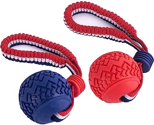 Dog Ball with Rope Toy,Ball on Rope Dog Chew Toys by Nlmskzzy