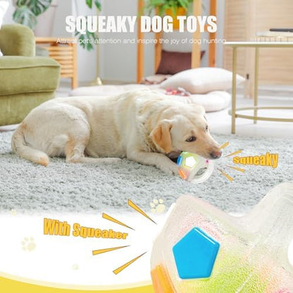 Dog Toy Ball with Handle, Toss and Fetch Play, Interactive Ball for Dogs Playing, Squeaky Floating (2pc) - Image 4