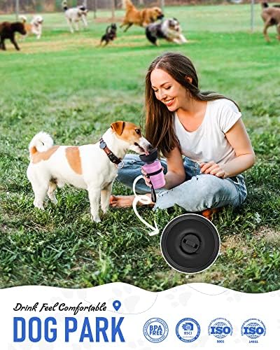 lesotc Dog Water Bottle, Portable Pet Dispenser with Water Bowl, Leak Proof Pet Travel Squeeze Bottle, Puppy Essentials Dog Stuff Accessories for Outdoor Walking, Hiking, Camping - Image 3