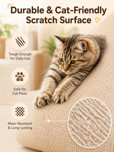 TLNNK 78.7"x15.8" Cat Scratch Furniture Protector - Beige - Image 6