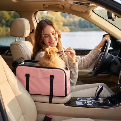 Center Console Dog Car Seat for Small Dogs Under 13LBS Pink - Image 3