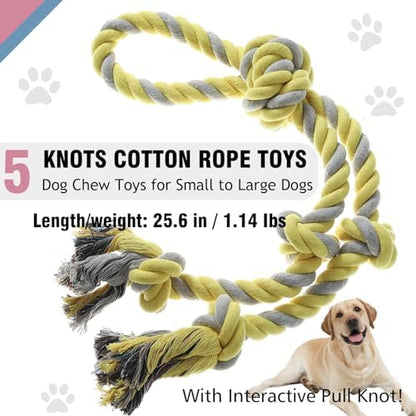 Rope Toy for Dogs，Large Dog Rope Toys for Aggressive Chewers, Heavy Duty Dog Toys for Large Medium Breed, Indestructible Tough Chew Toys Tug of War Dog Toy Cotton Rope for Teeth Cleaning - Image 2