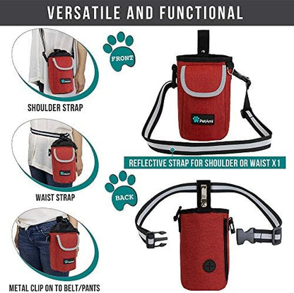 PetAmi Dog Treat Pouch, Large Hands-Free Training Bag, Red - Image 4