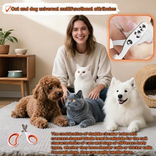 Bearded Dragon Nail Clippers & Cat Nail Clippers, 2-Hole Stainless Steel Small Animal Nail Trimmer for Lizards, Turtles, Rabbits, Birds, Puppies – Safe Round Hole Design, No Crack No Split - Image 5
