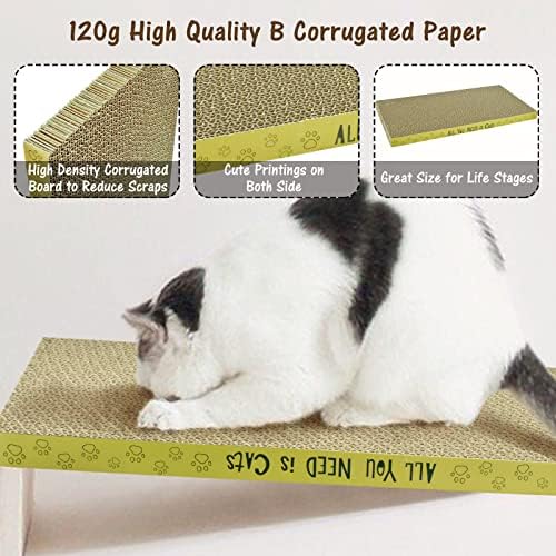 AccEncyc Cardboard Cat Scratcher Pads Cat Scratching Board for Indoor Cats 16.5x8.3x1 Inch Dual-Side Corrugated Cat Scratcher Reusable Cat Supplies - 3 Pack - Image 3