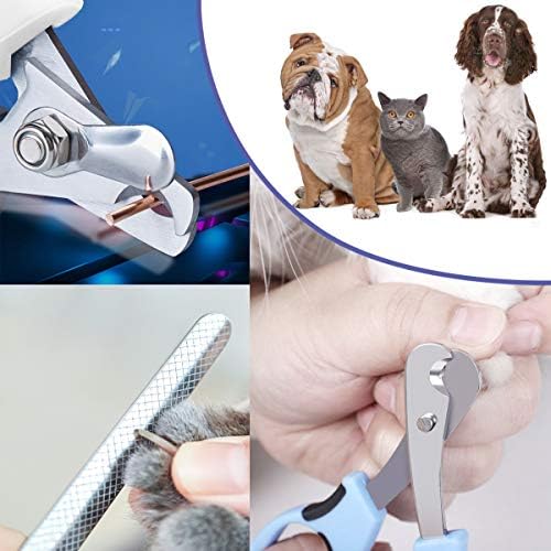 Pet Nail Clippers and Trimmers Set Safety Guard to Avoid Over Cutting Razor Sharp Blades Grooming Tool for All Small Large Dog Cat Blue - Image 6