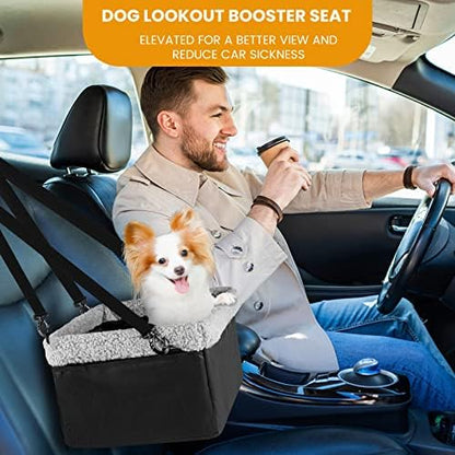 Dog Car Seats for Small Dogs, Upgrade Dog Booster Seat with Metal Frame Construction with Double-Layer Oxford, Perfect for Small Pets,L-UP TO 10LBS - Image 6