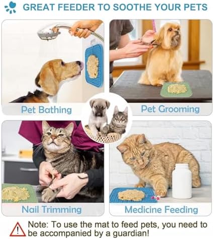 Licking Mat for Dogs & Cats with Suction Cups, 1 Pack Square Dog Slow Feeder Lick Pat for Anxiety Relief & Boredom, Dog Toys to Keep Them Busy, Pets Bathing Training Grooming Mat - Image 5