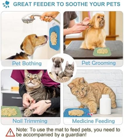 Licking Mat for Dogs & Cats with Suction Cups, 1 Pack Square Dog Slow Feeder Lick Pat for Anxiety Relief & Boredom, Dog Toys to Keep Them Busy, Pets Bathing Training Grooming Mat - Image 5