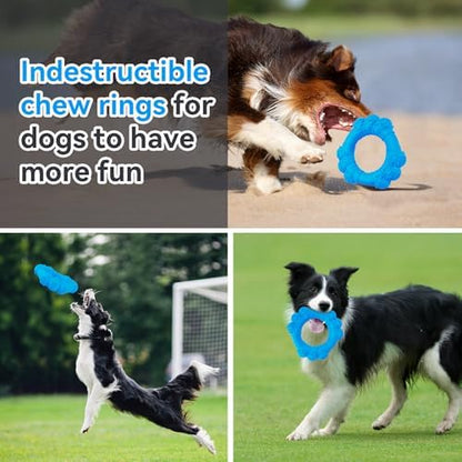 Indestructible Dog Chew Ring Toys for Aggressive Chewers, Super Chewer Toy for Medium Large Dogs, Puppy Teething Rings for Relax, Interactive Dogs Toy, Heavy Duty Dog Teething Toys - Image 6