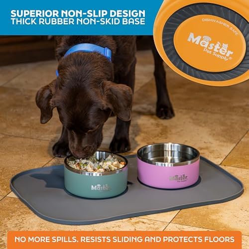 Master Pet Supply Stainless Steel Dog Bowls 32 oz Heavy Duty Mango Tango - Image 5