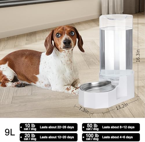 Sfozstra 9L Large Dog Water Dispenser: Gravity Design for Multiple Pets - Image 2